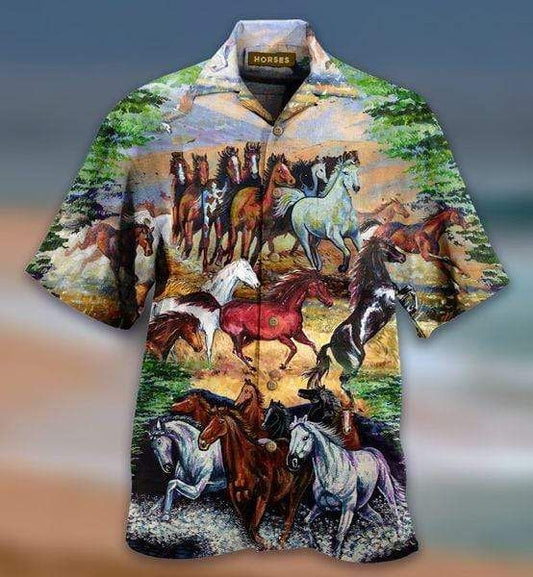 Beach Shirt Shop From 1000 Unique Awesome Wild Horses Unisex Hawaiian Aloha Shirts