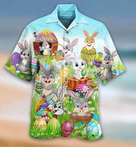 Beach Shirt Hawaiian Aloha Shirts Happy Easter I’M So Eggtra