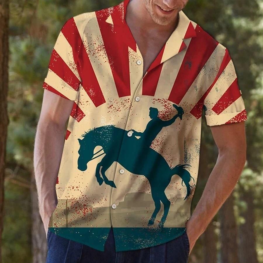 Beach Shirt Check Out This Awesome Hawaiian Aloha Shirts Cowboy Wild Horse