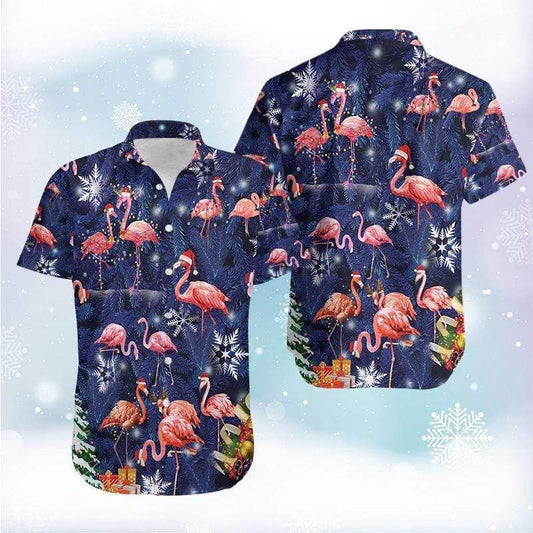 Beach Shirt Check Out This Awesome Hawaiian Aloha Shirts Flamingo On Christmas 712L