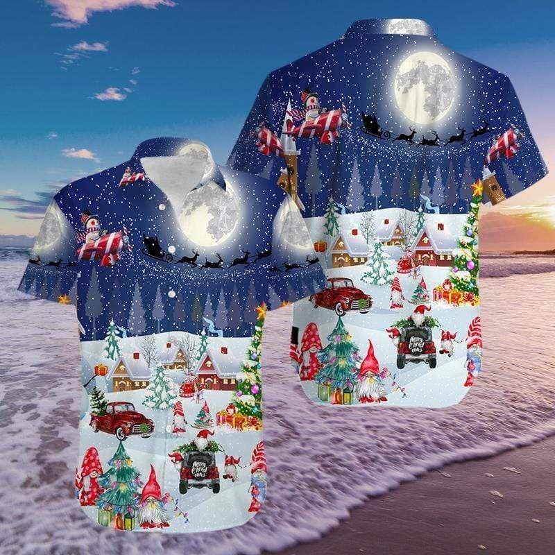 Beach Shirt Get Now Amazing Christmas Night Sky Gnomes Hawaiian Aloha Shirts