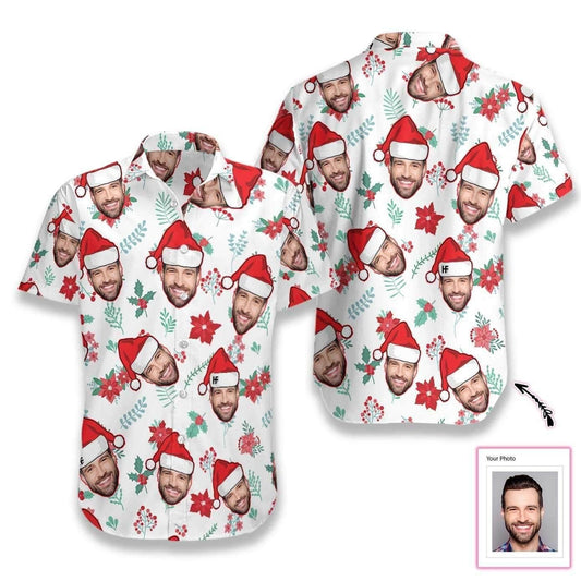 Beach Shirt Check Out This Awesome Personalized Christmas Pattern Hawaiian Aloha Shirts Funny Custom Face