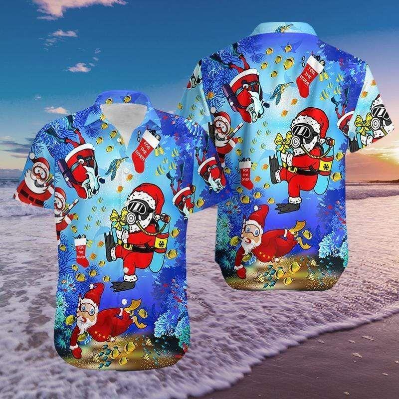 Beach Shirt Shop Hawaiian Aloha Shirts Christmas Santa Claus Dives 