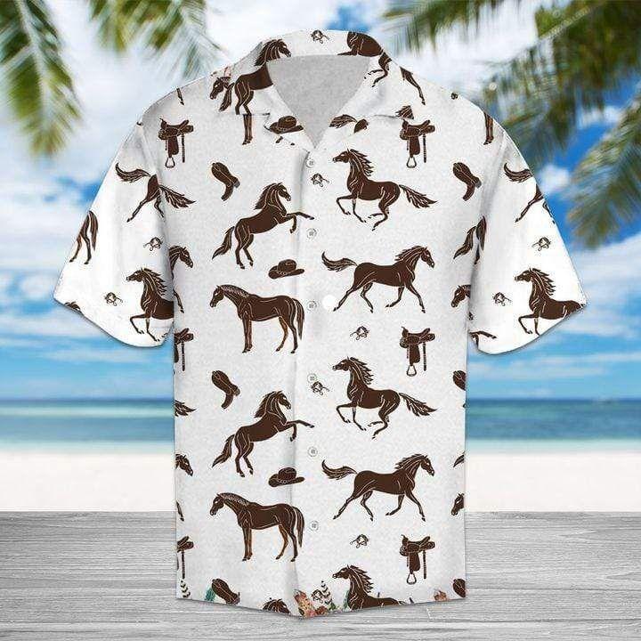 Beach Shirt Order Amazing Brown Horses And Cowboy Hawaiian Aloha Shirts 