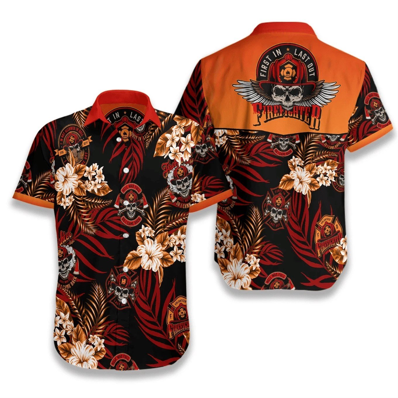 Beach Shirt Cover Your Body With Amazing Hawaiian Aloha Shirts Firefighter First In Last Out