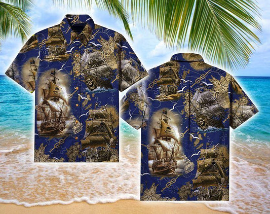 Beach Shirt Get Now Amazing Pirate Ship Halloween Hawaiian Aloha Shirts