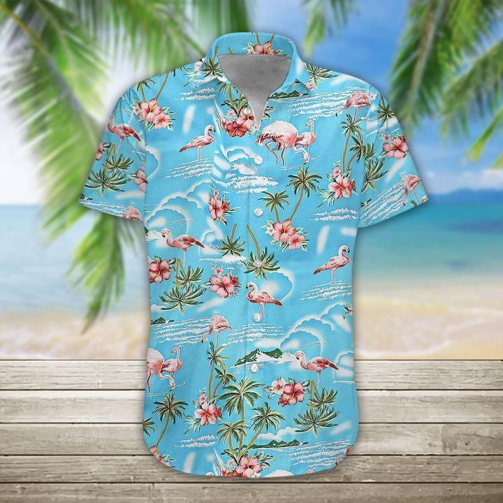 Beach Shirt Get Here Flamingo Hawaiian