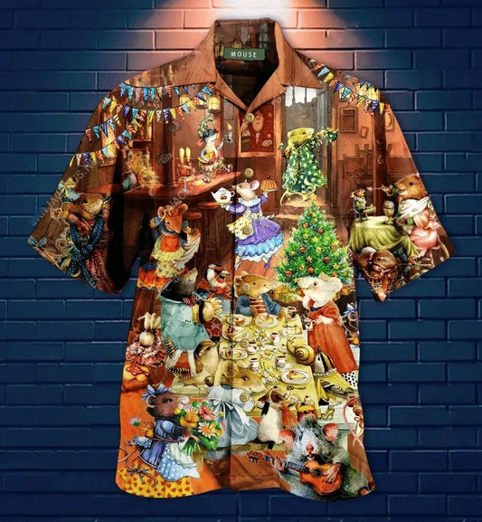 Beach Shirt High Quality Hawaiian Aloha Shirts Mouse Lets Party When No Hooman At Home Christmas