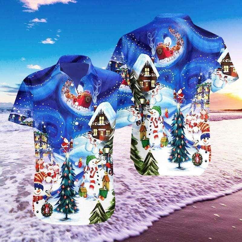 Beach Shirt Beautiful Christmas Sky Hawaiian Aloha Shirts 2110L