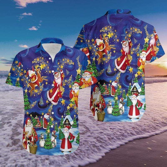 Beach Shirt Hawaiian Aloha Shirts Believe In The Magic Of Christmas 