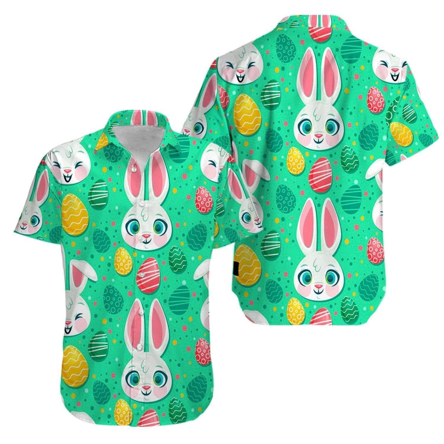 Beach Shirt Discover Cool Bunny Green Egg Happy Easter Day Hawaiian Aloha Shirts V