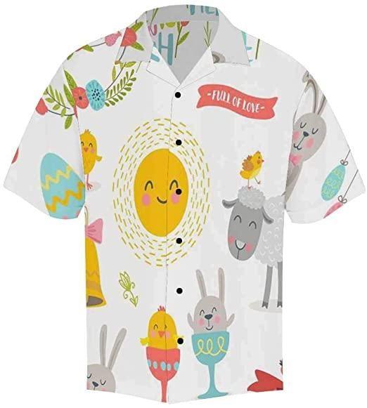 Beach Shirt Full Of Love Happy Easter White Hawaiian Aloha Shirts