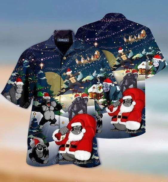 Beach Shirt High Quality Hawaiian Aloha Shirts Christmas Gorillas