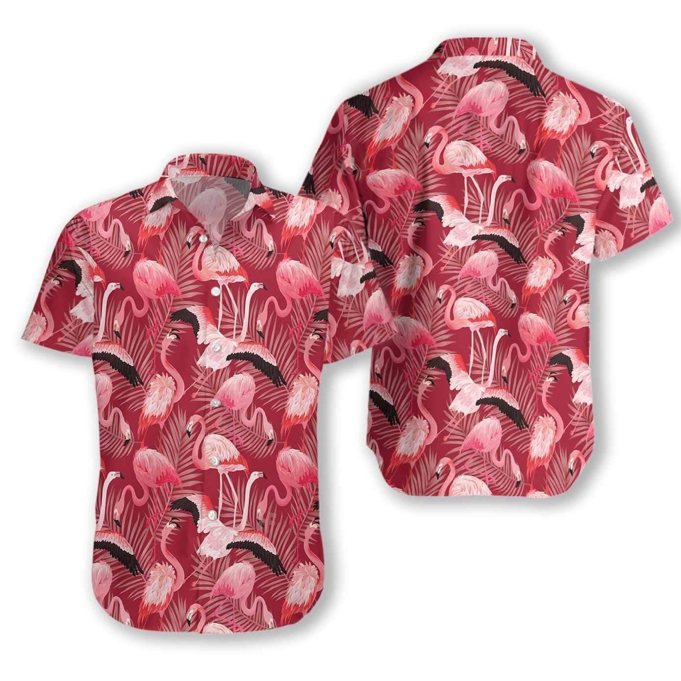 Beach Shirt Get Now Flamingo Red Christmas Hawaiian Aloha Shirts