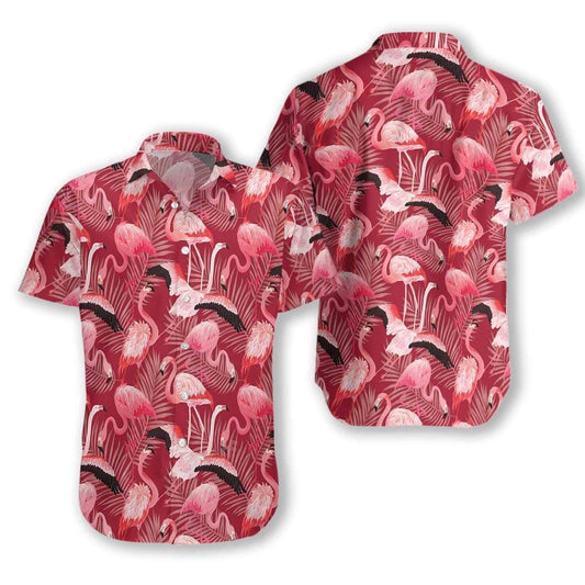 Beach Shirt Get Now Flamingo Red Christmas Hawaiian Aloha Shirts