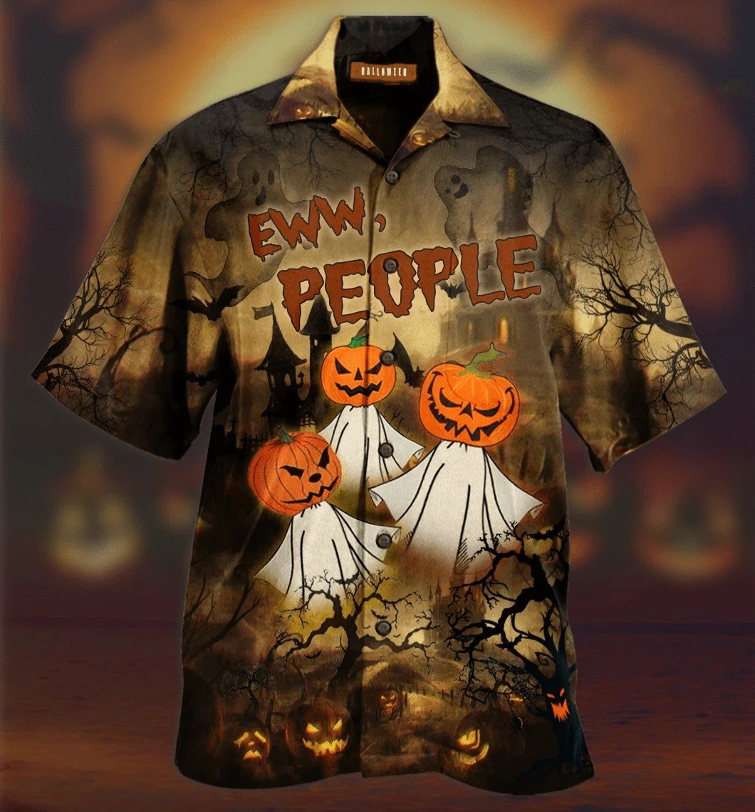 Beach Shirt Shop Hawaiian Aloha Shirts Halloween Eww People Pumpkin Ghost