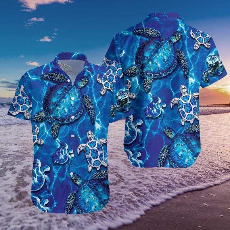 Beach Shirt Cover Your Body With Amazing Hawaiian Aloha Shirts Go With The Flow Turtle 1801L