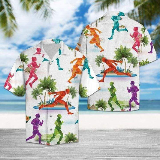 Beach Shirt Running Lover Tropical Summer Hawaiian Aloha Shirts