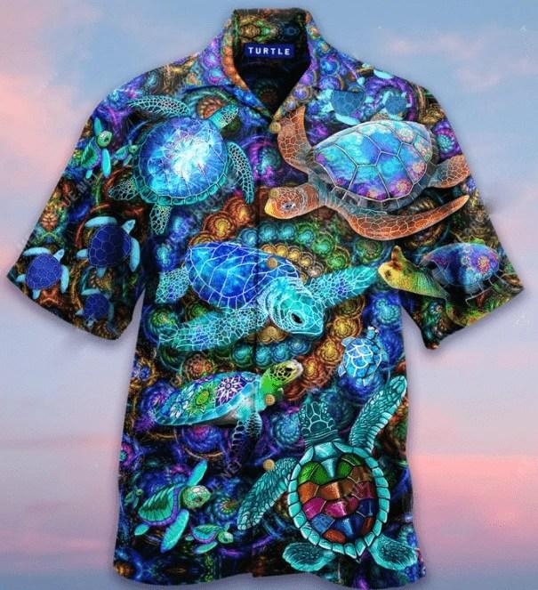 Beach Shirt Discover Cool Sea Turtles In The Ocean Hawaiian Aloha Shirt V