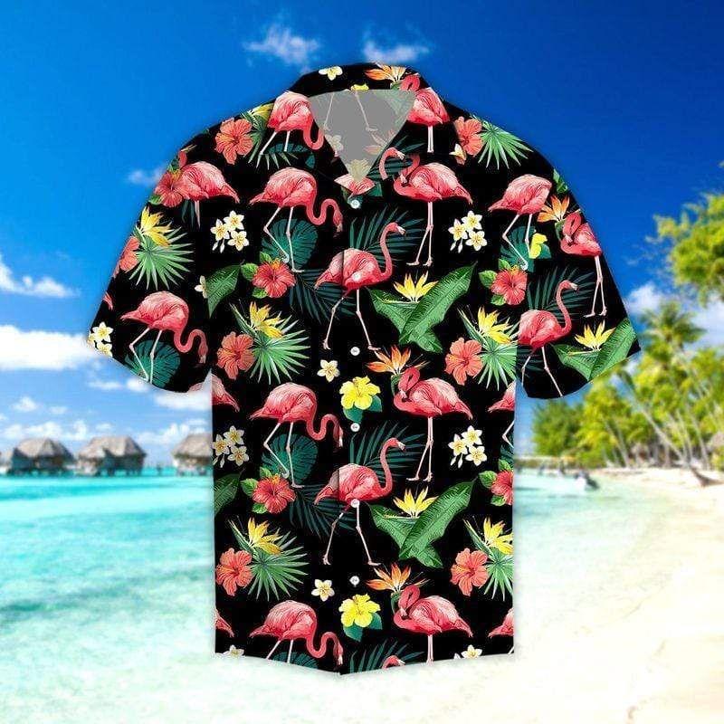 Beach Shirt Flamingo Hibiscus Tropical Hawaiian Shirts