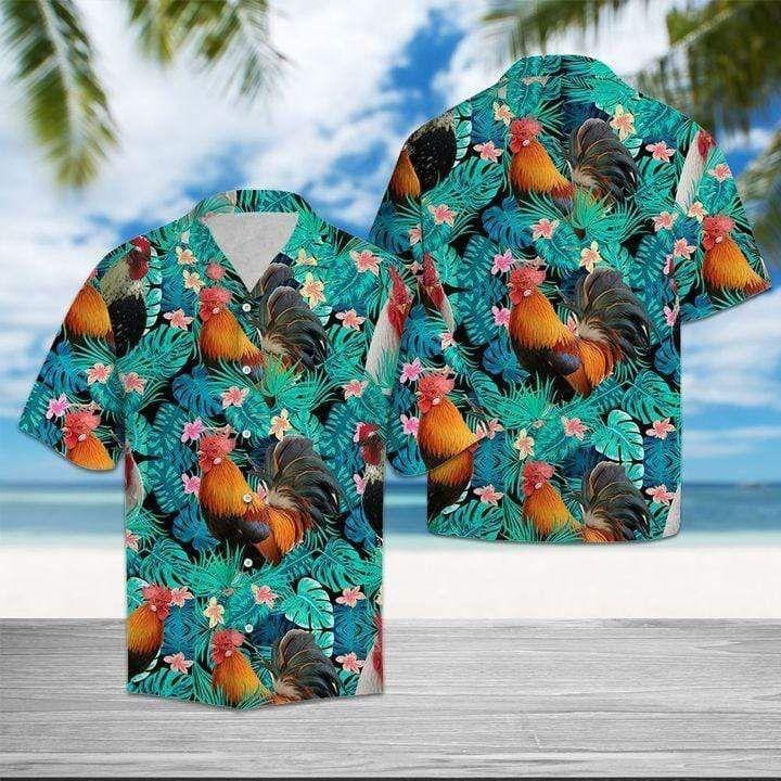 Beach Shirt Tropical Chicken Hawaiian Aloha Shirts