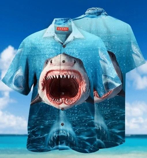 Beach Shirt Get Now Hawaiian Aloha Shirts Shark Show Meyour Teeth