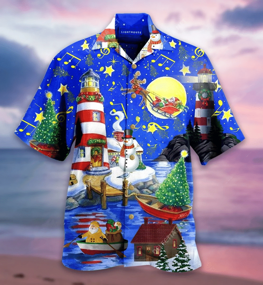 Beach Shirt Shop Christmas Sky Hawaiian