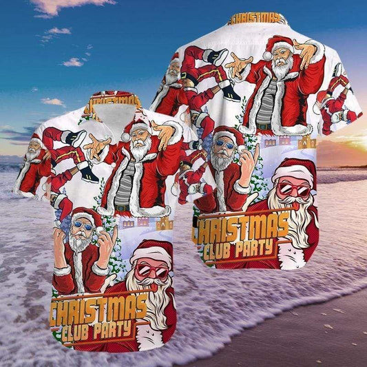 Beach Shirt Check Out This Awesome Hawaiian Aloha Shirts Christmas Club Party Santa Claus