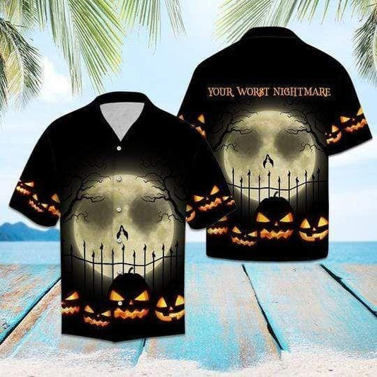 Beach Shirt Get Now You Worst Nightmare Halloween Moon Hawaiian Aloha Shirts