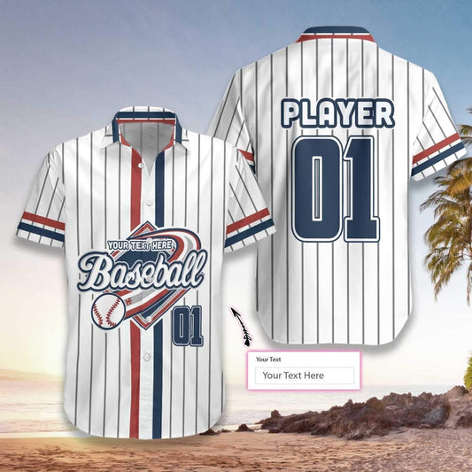 Beach Shirt Personalized Baseball Loer Hawaiian Aloha Shirts Custom Your Text L