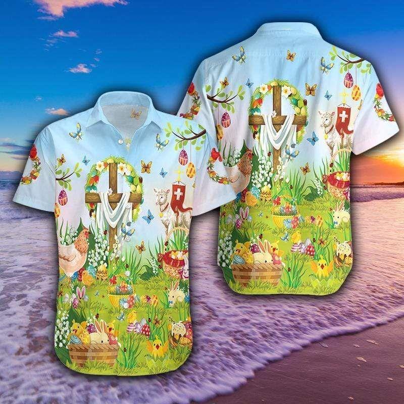 Beach Shirt Get Now Jesus Is Risen Happy Easter Hawaiian Aloha Shirts 