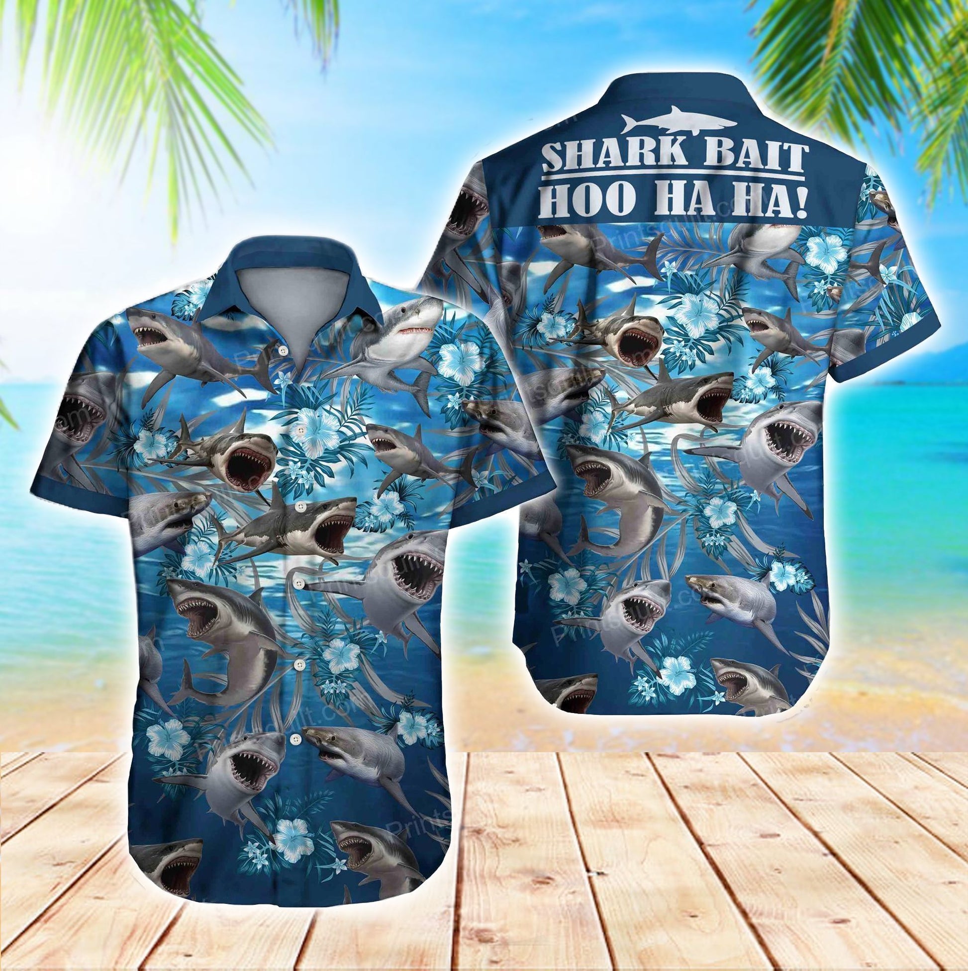 Beach Shirt Order Shark - Hawaiian Shirts