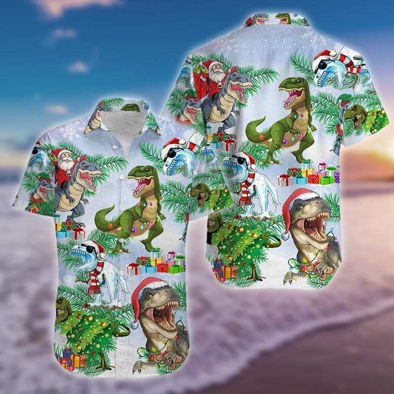 Beach Shirt Shop From 1000 Unique Hawaiian Aloha Shirts Christmas Funny Tree Rex T-Rex