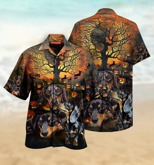 Beach Shirt Shop From 1000 Unique Halloween Dachshund Dog Hawaiian Aloha Shirts