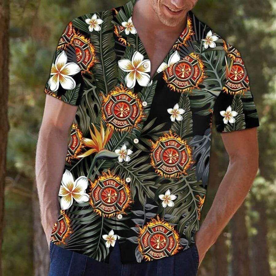 Beach Shirt Shop Hawaiian Aloha Shirts Firefighter 