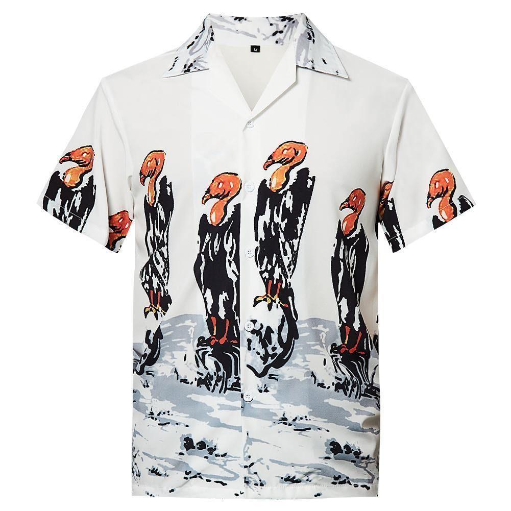 Beach Shirt Order Mens Hawaiian Flamingos