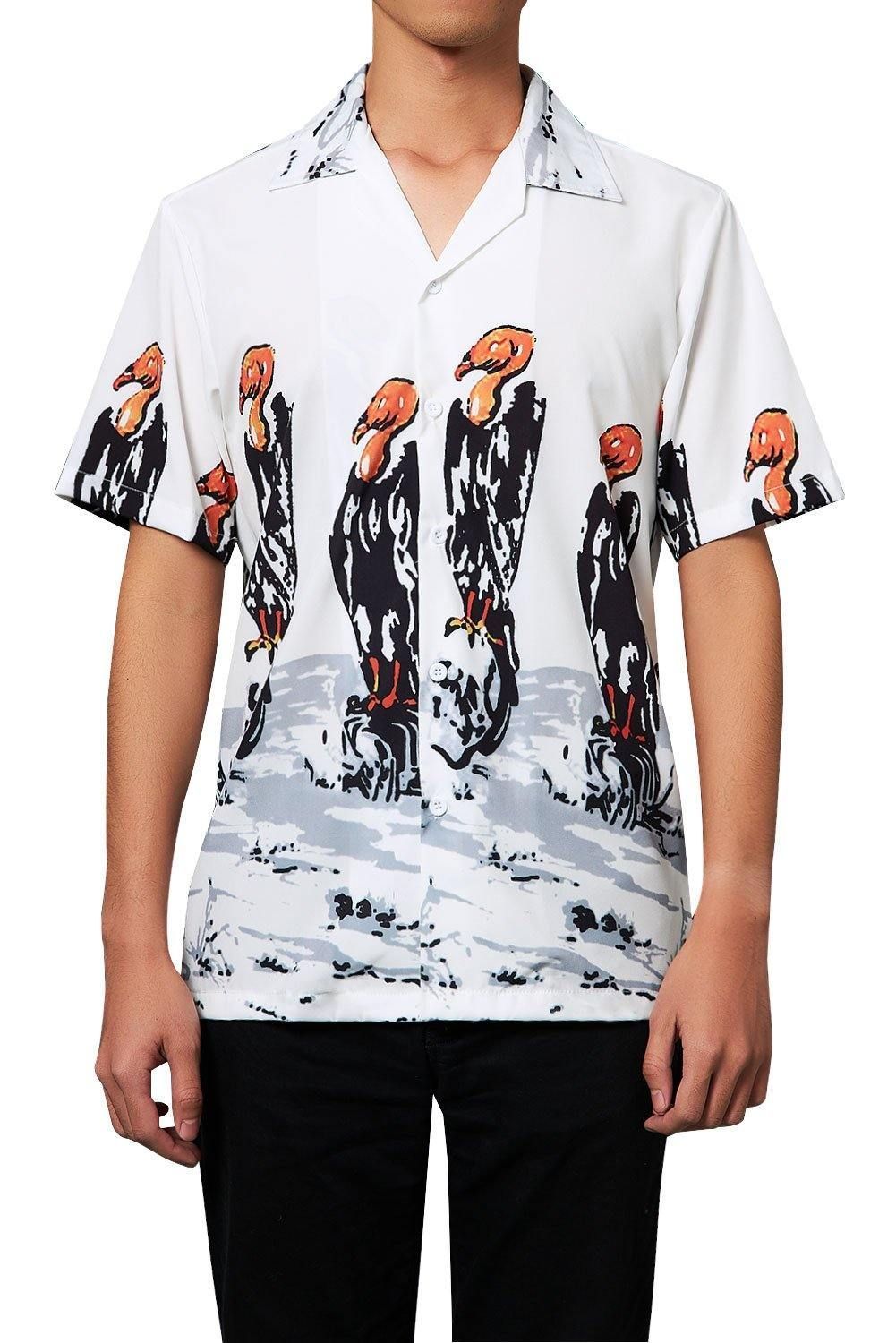 Beach Shirt Order Mens Hawaiian Flamingos