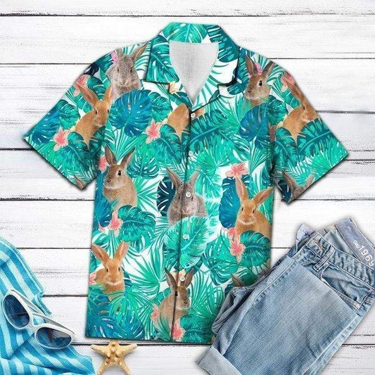 Beach Shirt Happy Easter 2021 Simple Bunny Loely Rabbit Tropical Hawaiian Aloha Shirts