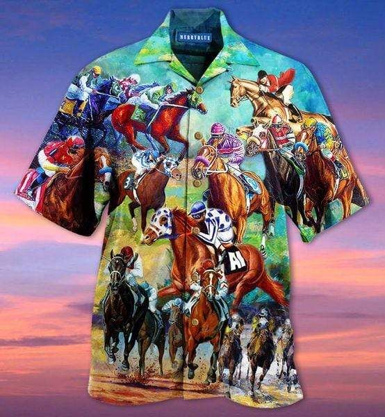 Beach Shirt Amazing Horse Race Unisex Hawaiian Aloha Shirts