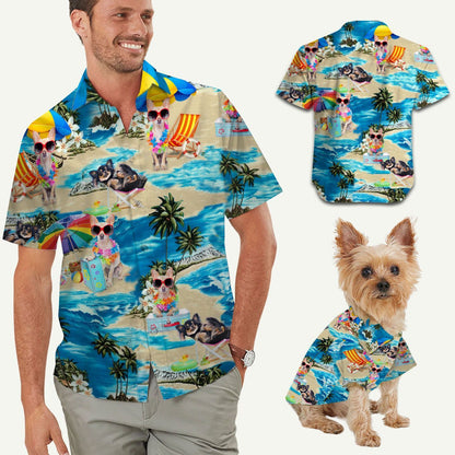 Funny Chihuahua Matching Men Hawaiian Shirt, Summer Shirt, Beach Shirts For Dog Lovers