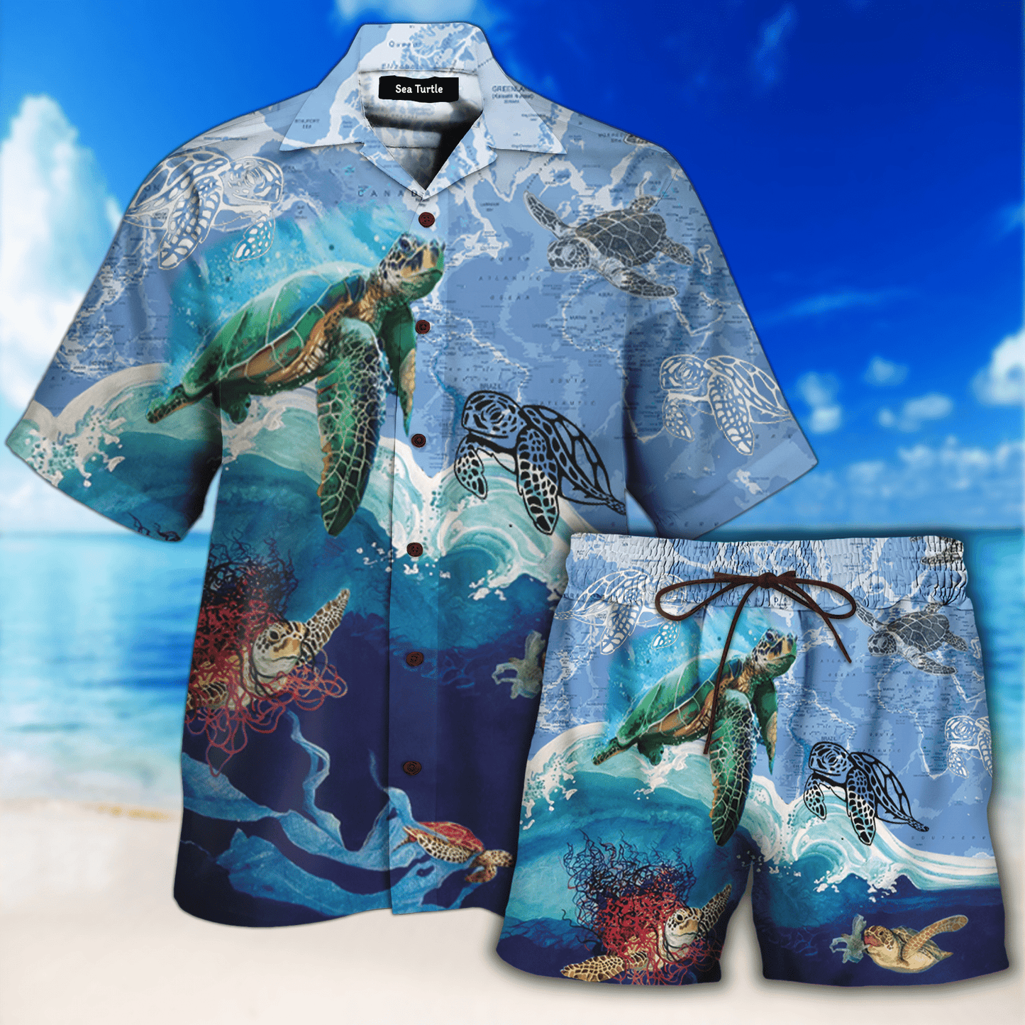 Sea Turtle Fresh Hawaiian Shirt Set | Unisex | HS1064