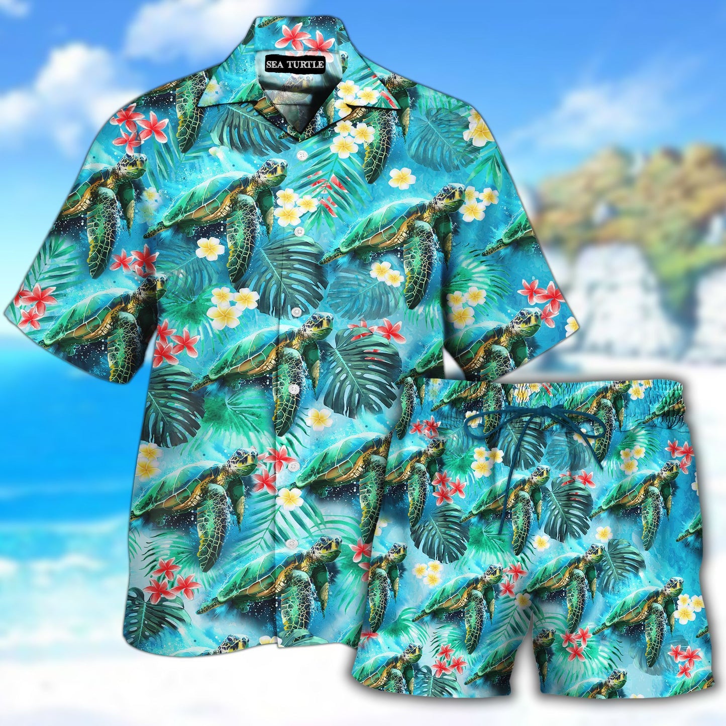 Sea Turtle Hawaiian Shirt Set | Unisex | HS1063