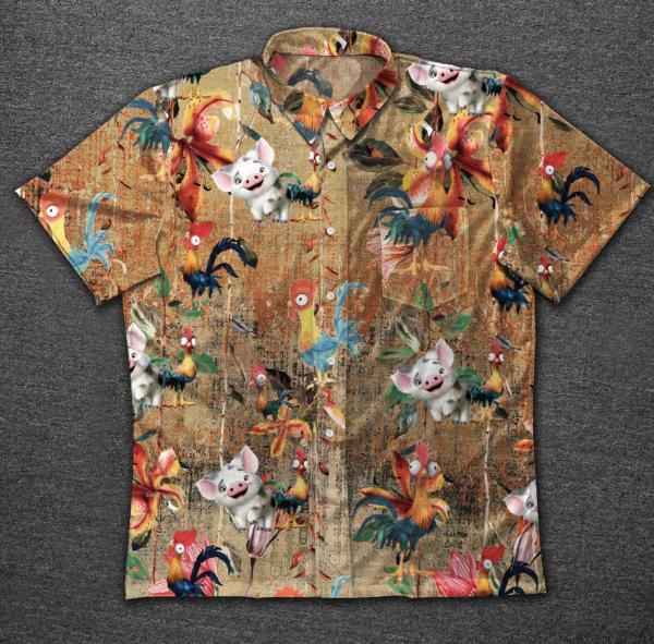 Hawaii Shirt  Chicken Hei Hei  Vintage Cotton Hawaiian Shirt