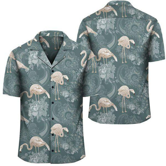 Hawaii Shirt  Hawaii Tropical Flamingos And Tropical Plants Hawaiian Shirt