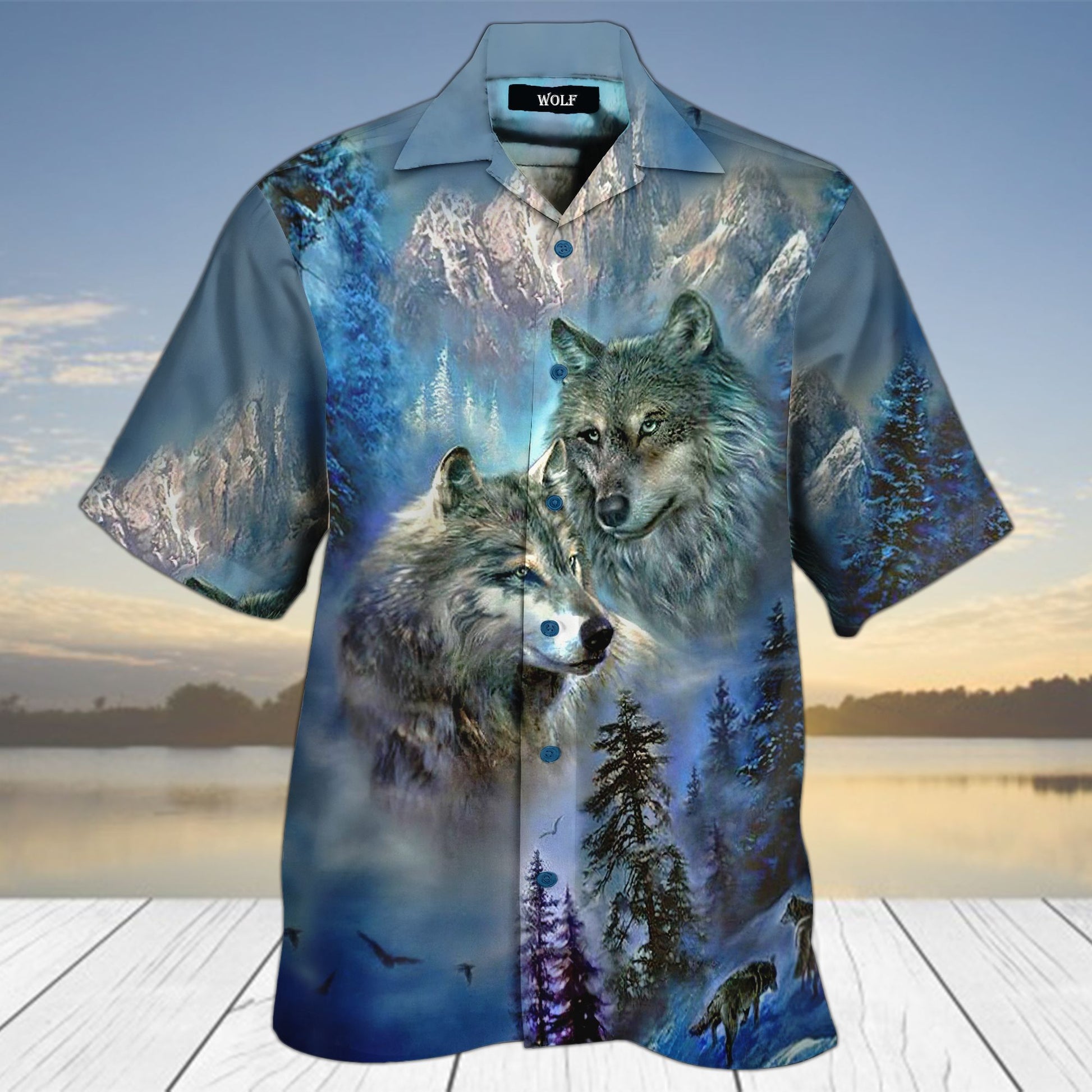 Wolf Couple 3D All Over Printed Hawaii Shirt | Unique Beach Hawaiian