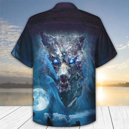 Wolf Night 3D All Over Printed Hawaiian Shirt | Unique Beach