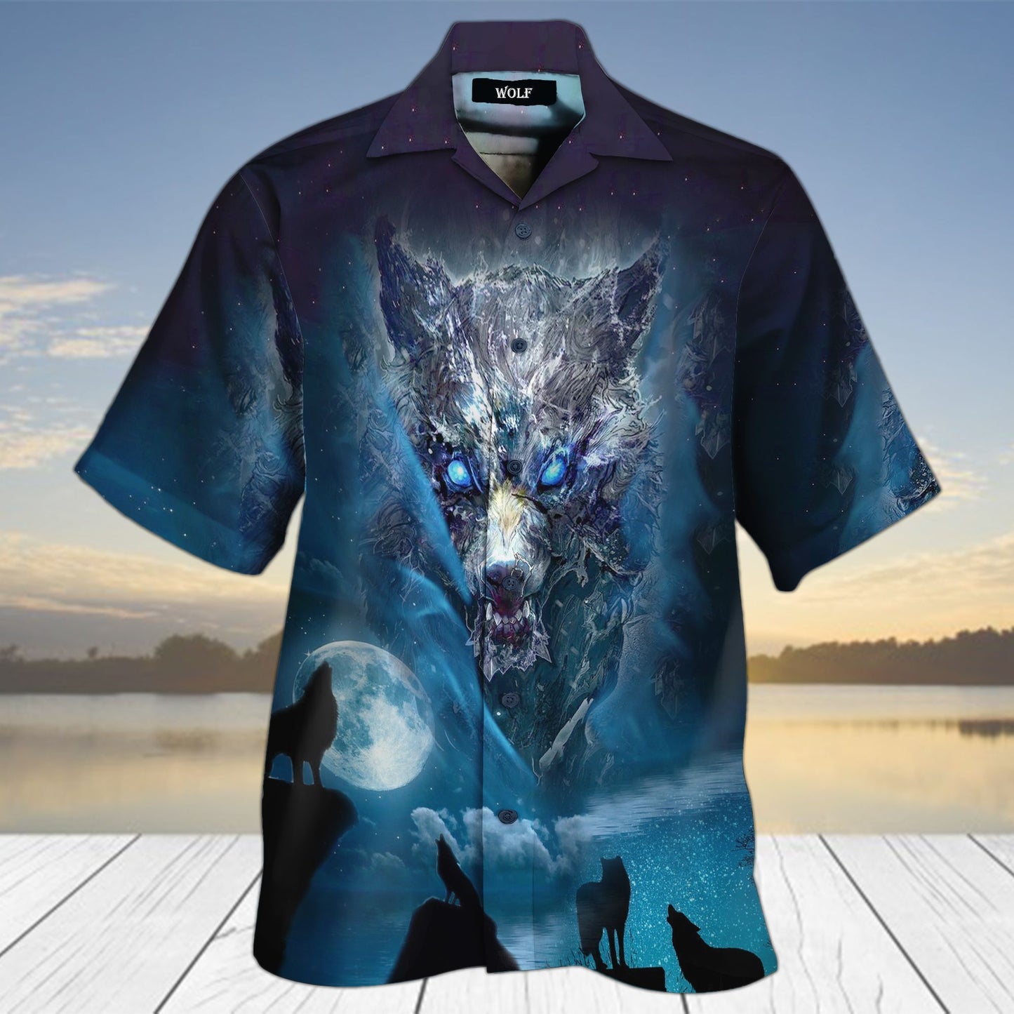 Wolf Night 3D All Over Printed Hawaiian Shirt | Unique Beach