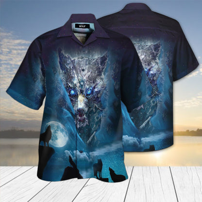 Wolf Night 3D All Over Printed Hawaiian Shirt | Unique Beach