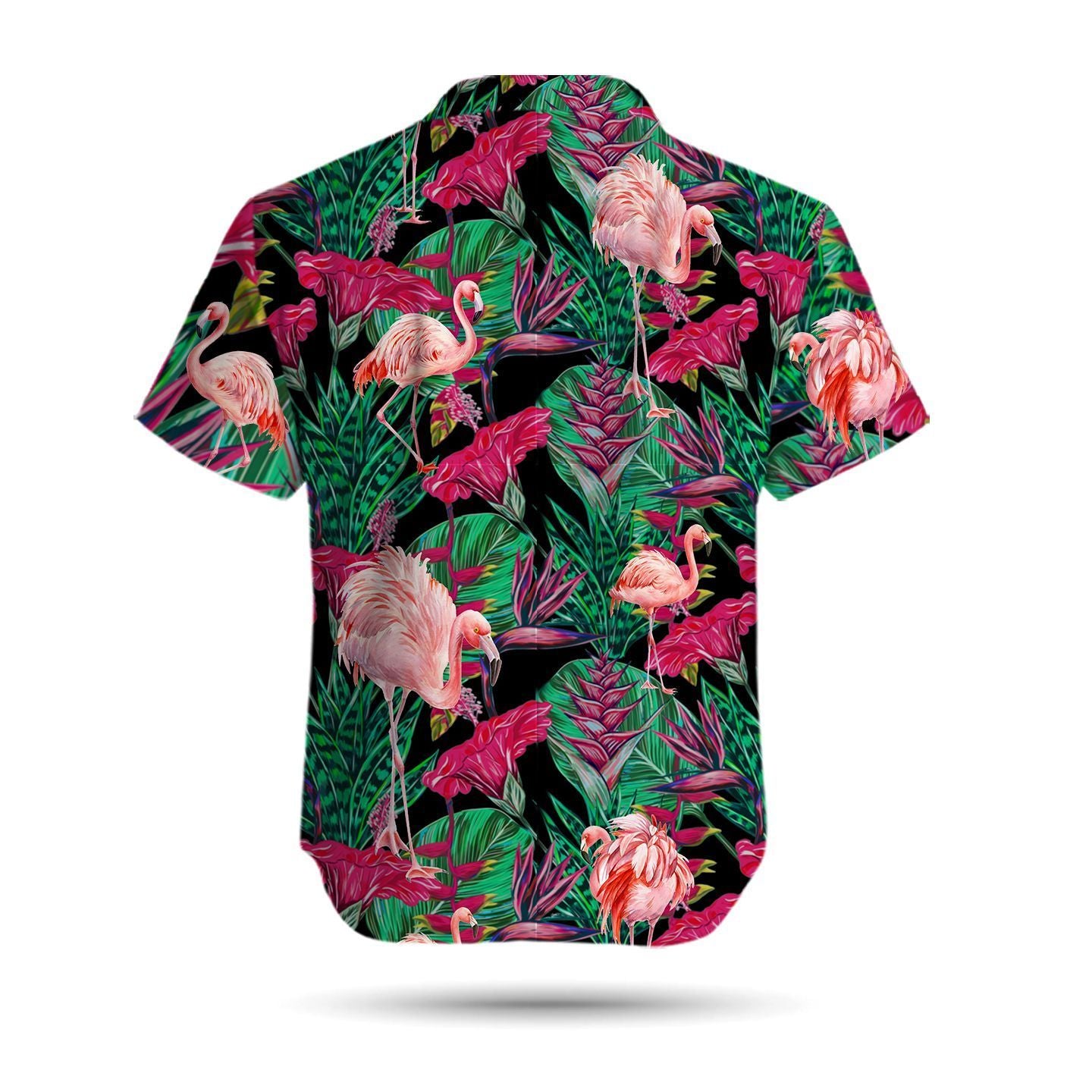 Flamingo Tropical Floral Men Hawaiian Shirt, Summer Shirt, Beach Shirts For Flamingo Lovers