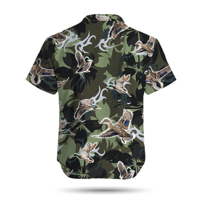 Camouflage Mallard Duck Hunting Men Hawaiian Shirt, Summer Shirt, Beach Shirts For Hunters In Daily Life